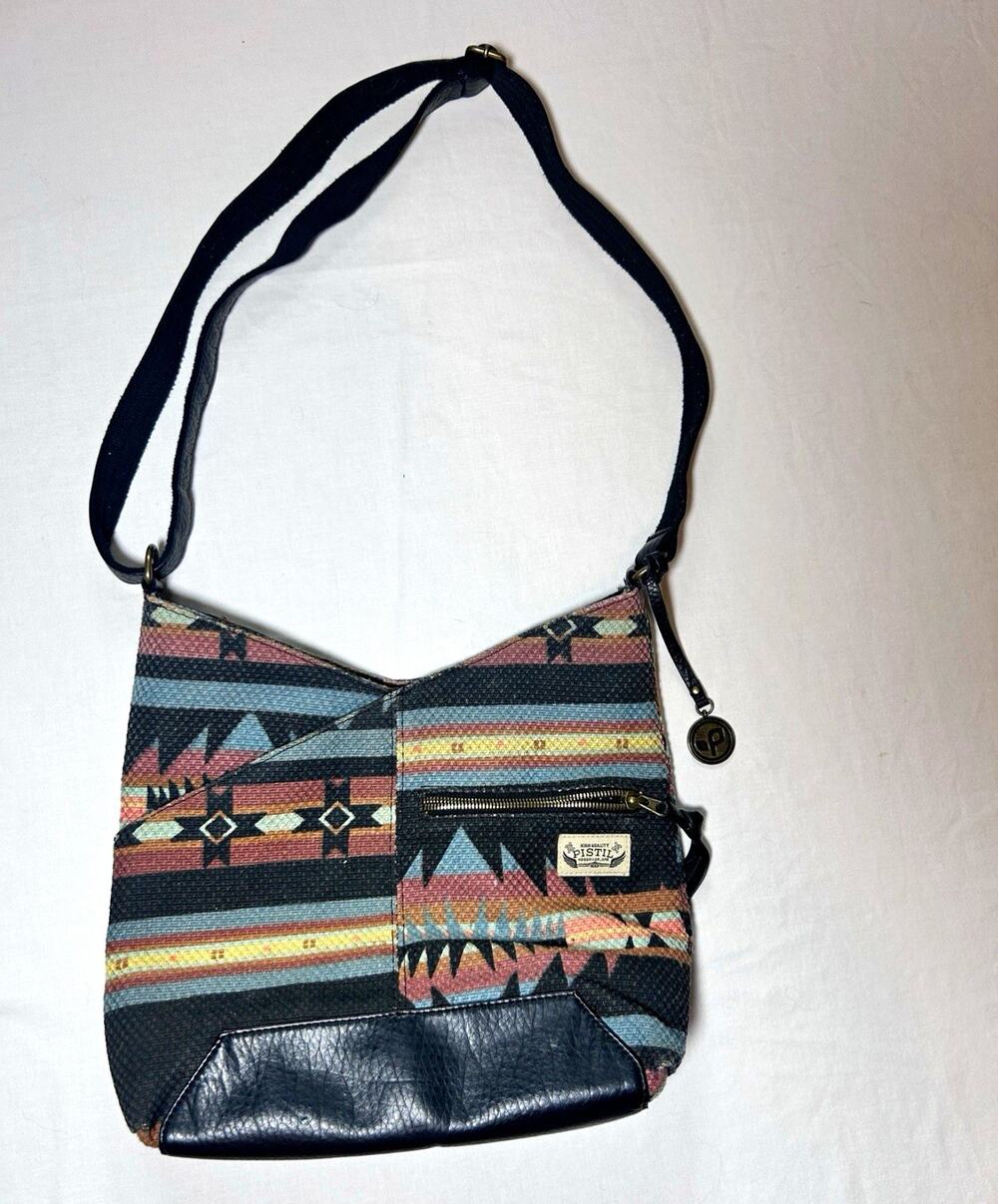 Pistil Multicolor Aztec Geometric Shoulder Bag Snap, Adjustable Strap, Pockets